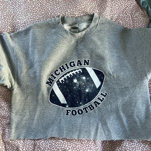 Cropped University of Michigan Football Sweatshirt